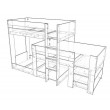 Triple Inline bunk bed - Three single beds offset in one